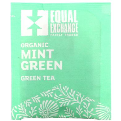 Equal Exchange, Органічна м'ята, зелений чай, 20 чайних пакетиків, 1,41 унція (40 г)