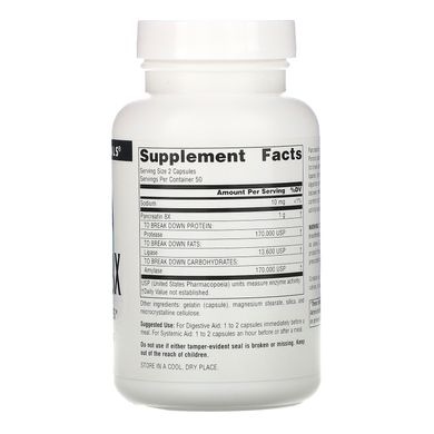 Панкреатин 8X, Pancreatin 8X, Source Naturals, 500 мг, 100 капсул