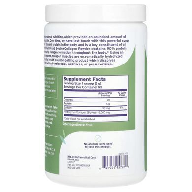 Hydrolyzed collagen powder from grass-fed beef, without flavorings.