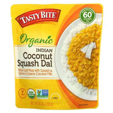 Tasty Bite, Organic, індійський кокосовий сквош дав, м'який, 10 унцій (285 г)