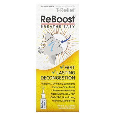 Reboost, Nasal Congestion Spray, MediNatura, 0.68 fluid ounces (20 ml)