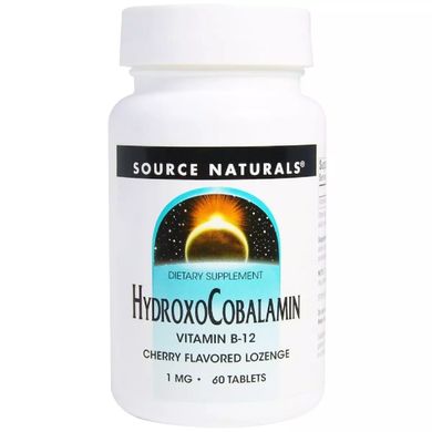 Вітамін B12 гідроксокобаламін смак вишні (Hydroxocobalamin Vitamin B12) Source Naturals 1 мг 60 таблеток