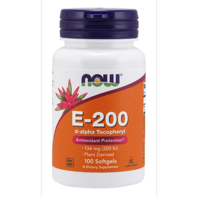 Вітамін E Now Foods (Е-200) 100 желатинових капсул