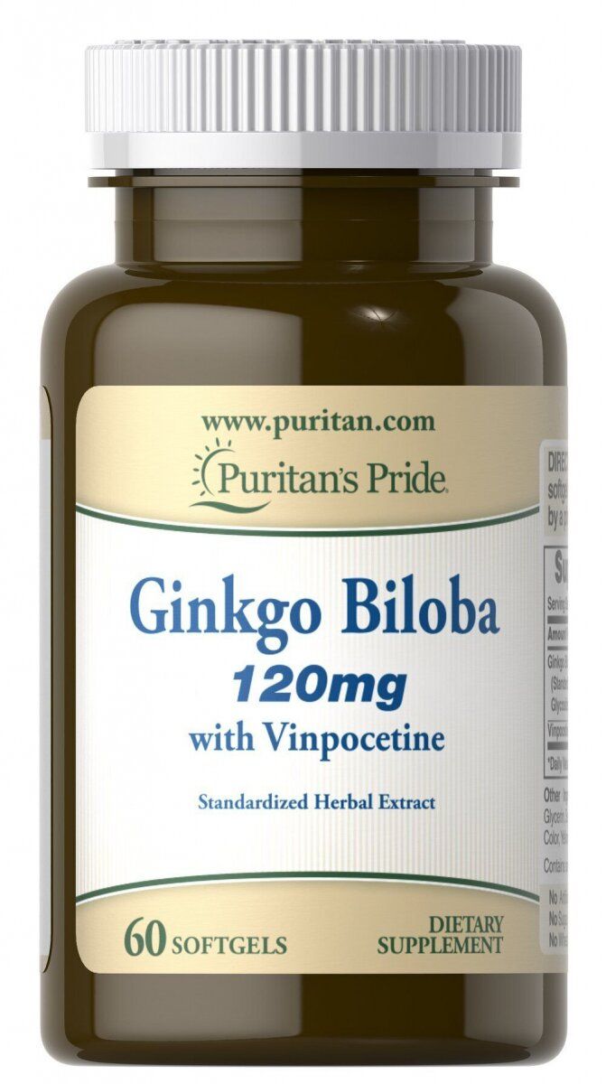 Гінкго білоба з Вінпоцетину, Ginkgo Biloba with Vinpocetine, Puritan's