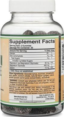 Магній гліцинат Double Wood (Magnesium Glycinate Gummies) 60 жувальних цукерок