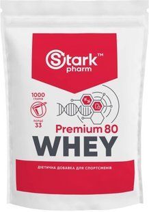 Протеин Whey 80 Premium Stark Pharm 1 кг Клубника купить в Киеве и Украине