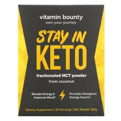 Vitamin Bounty, Stay In Keto, фракційний порошок MCT з кокосу, 180 г