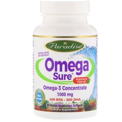 Рыбий жир Paradise Herbs (Omega Sure Omega-3 Concentrate) 1000 мг 60 капсул купить в Киеве и Украине