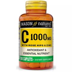 Вітамін C із шипшиною та цинком Mason Natural (Vitamin C with Rose Hips & Zinc) 1000 мг 100 каплет