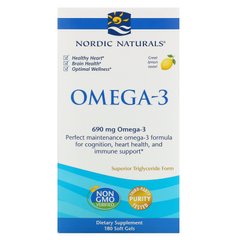 Очищений риб'ячий жир Nordic Naturals (Omega-3) зі смаком лимона 180 капсул