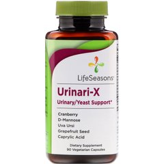 Сечова / дріжджова підтримка Urinari-X, LifeSeasons, 90 вегетаріанських капсул