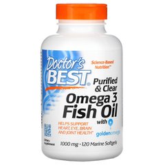 Риб'ячий жир Doctor's Best (Purified Clear Omega-3 Fish Oil) 1000 мг 120 капсул