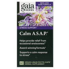Вітаміни проти стресу, Calm ASAP, Gaia Herbs, 60 веганських рідких фіто-капсул