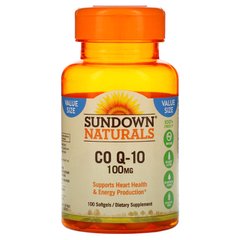 Коензим Q10 Sundown Naturals (Coenzyme Q10) 100 мг 100 капсул