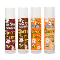 Органічний бальзам для губ, асорті, Sierra Bees, 4 пакетика, 0,15 унцій (4,25 г) кожен