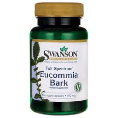 Кора эвкоммии полного спектра Swanson (Full Spectrum Eucommia Bark) 400 мг 60 капсул купить в Киеве и Украине