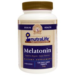 Мелатонін NutraLife (Melatonin) 3 мг 120 жувальних таблеток