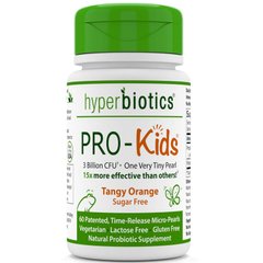 PRO-Kids, ідеальний дитячий пробіотик, не містить цукру, терпкий цитрус, Hyperbiotics, 60 міні-горошин