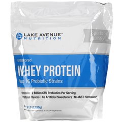 Сироватковий протеїн + пробіотики, без запаху, Whey Protein + Probiotics, Unflavored, Lake Avenue Nutrition, 2,27 кг