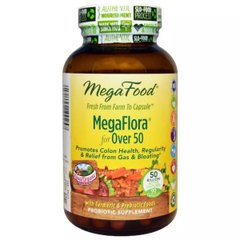 Пробіотики MegaFood (MegaFlora for Over 50 Probiotic with Turmeric) 90 капсул