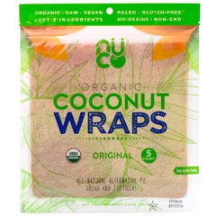 Органические кокосовые обертывания оригинальные NUCO (Organic Coconut Wraps Original) 5 оберток по 14 г каждая купить в Киеве и Украине