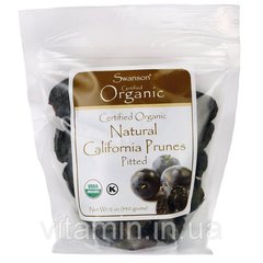 Сертифіковані органічні насіння гарбуза сировину, Certified Organic California Pitted Prunes, Swanson, 340 г