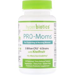 Пробіотична добавка PRO-Moms, з ківі, Hyperbiotics, 5 мільярдів CFU, 30 таблеток