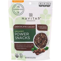 Силові закуски, шоколадний какао, Power Snacks, Chocolate Cacao, Navitas Organics, 227 г
