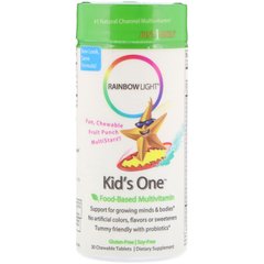 Жевательные витамины для детей с фруктовым вкусом Rainbow Light (Kid's One) 30 жевательных таблеток купить в Киеве и Украине