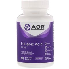 R-липоевая кислота Advanced Orthomolecular Research AOR (R-Lipoic Acid) 150 мг 90 капсул купить в Киеве и Украине