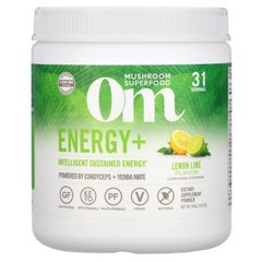 Energy +, на основі порошку кордицепса + йерба мате, лимонний лайм, Organic Mushroom Nutrition, 2000 міліграма, 7,05 унції (200 г)