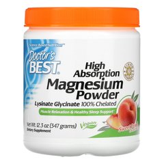 100% хелатний легкозасвоюваний порошок магнію, смак персика, High Absorption Magnesium Powder, Doctor's Best, 347 г