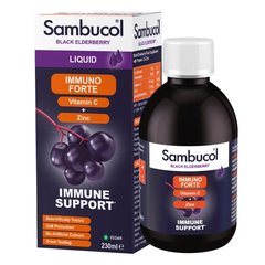 Черная бузина + Вит С + Цинк Sambucol (Immuno Forte Liquid) 230 мл купить в Киеве и Украине