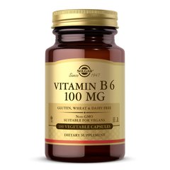 Витамин В6 Solgar (Vitamin B6) 100 мг 100 капсул купить в Киеве и Украине