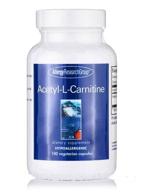 Ацетил-L-карнітин, Acetyl-L-Carnitine, Allergy Research Group, 500 мг, 100 вегетаріанських капсул