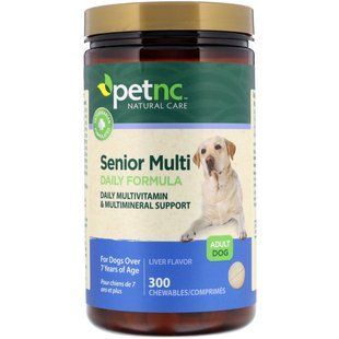 Старша мультиденна формула, смак печінки, доросла собака, petnc NATURAL CARE, 300 жевателних