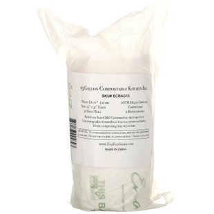 Компостируемые кухонные мешки для мусора на 49 л Earth's Natural Alternative (13 Gallon Compostable Kitchen Trash Bags) 30 шт купить в Киеве и Украине