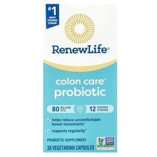 Пробіотик для догляду за кишечником, Ultimate Flora, Colon Care Probiotic, Renew Life, 30 вегетаріанських капсул