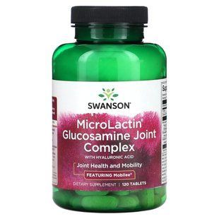Глюкозамин с гиалуроновой кислотой комплекс Swanson (MicroLactin Glucosamine Joint Complex with Hyaluronic Acid) 120 таблеток купить в Киеве и Украине