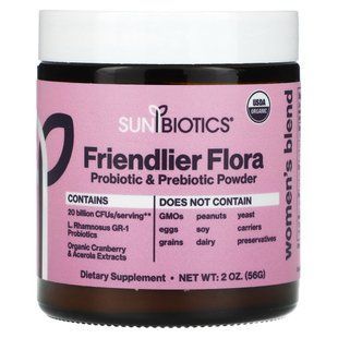 Sunbiotics, Friendlier Flora, суміш для жінок, пробіотик і пребіотик у вигляді порошку, 56 г (2 унції)