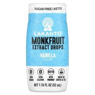 Lakanto, Monkfruit Extract Drops, Vanilla, 1.76 fl oz (52 ml) купить в Киеве и Украине