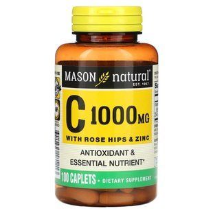 Витамин C с шиповником и цинком Mason Natural (Vitamin C with Rose Hips & Zinc) 1000 мг 100 каплет купить в Киеве и Украине