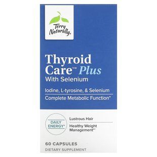 Terry Naturally, Thyroid Care Plus, забота о щитовидной железе, 60 капсул купить в Киеве и Украине