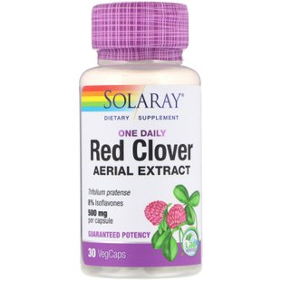 Экстракт красного клевера, Red Clover PhytoEstrogen One Daily, Solaray, 500 мг, 30 вегетарианских капсул купить в Киеве и Украине