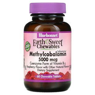 Вітамін B12 Bluebonnet Nutrition (EarthSweet B12) 5000 мкг 60 таблеток зі смаком малини