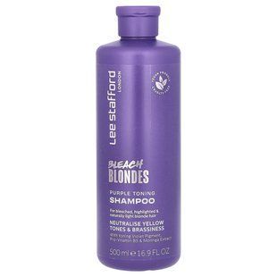 Lee Stafford, Bleach Blondes, Purple Toning Shampoo, For Bleached, Highlighted & Naturally Light Blonde Hair, 16.9 fl oz (500 ml) купить в Киеве и Украине