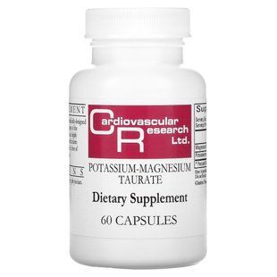 Магний Калий Таурат Cardiovascular Research Ltd. (Potassium-Magnesium Taurate) 60 капсул купить в Киеве и Украине
