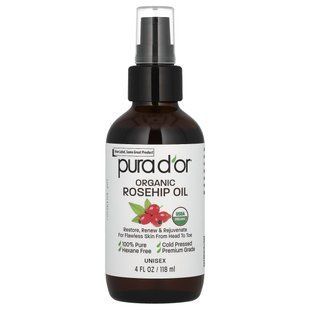 Органическое масло шиповника Pura D'or (Organic rosehip seed oil) 118 мл купить в Киеве и Украине