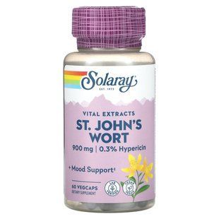 Solaray, Vital Extracts, звіробій, 900&nbsp;мг, 60&nbsp;капсул VegCap (450&nbsp;мг у капсулі)