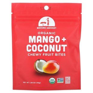 Mavuno Harvest, Organic Chewy Fruit Bites, Mango + Coconut, 1.94 oz (55 g) купить в Киеве и Украине